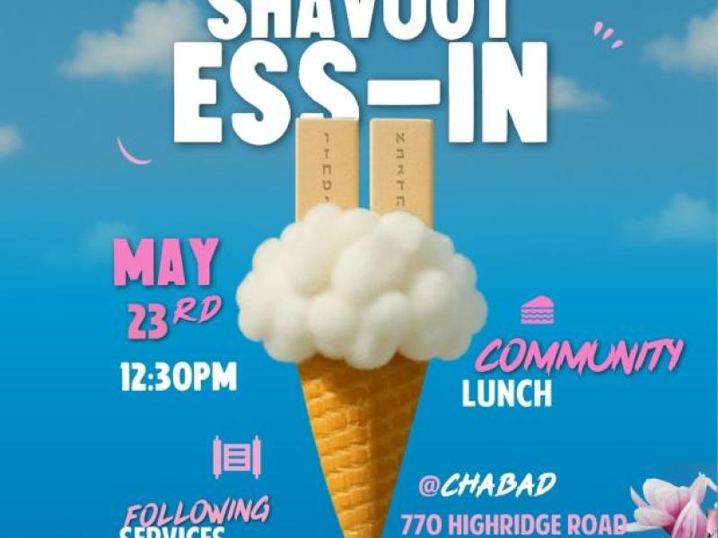 Shavuos Ess-In Lunch - Saturday, May 23 at 12:30pm