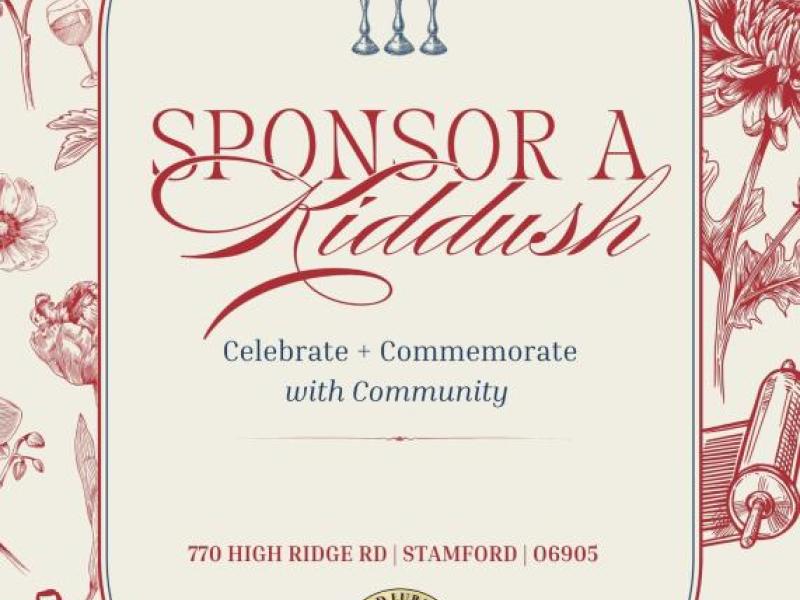 Sponsor a Kiddush and have it featured in the Calendar 