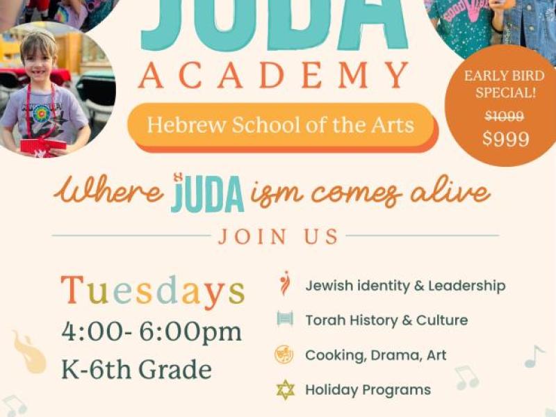 JUDA Hebrew School: Pre K - 7 Grade