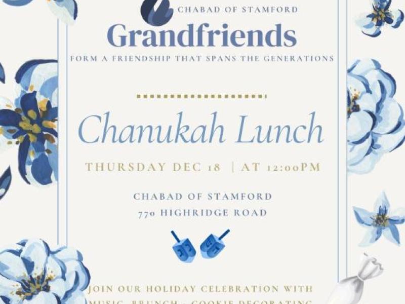 Grandfriends Chanukah Lunch - Thursday, Dec 18 at 12pm